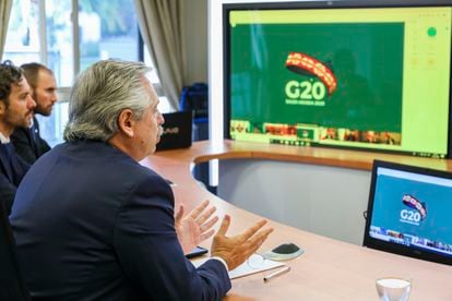 Presidente argentino, Alberto Fernández, participa da reunião do G20.

26/03/2020 ONLY FOR USE IN SPAIN