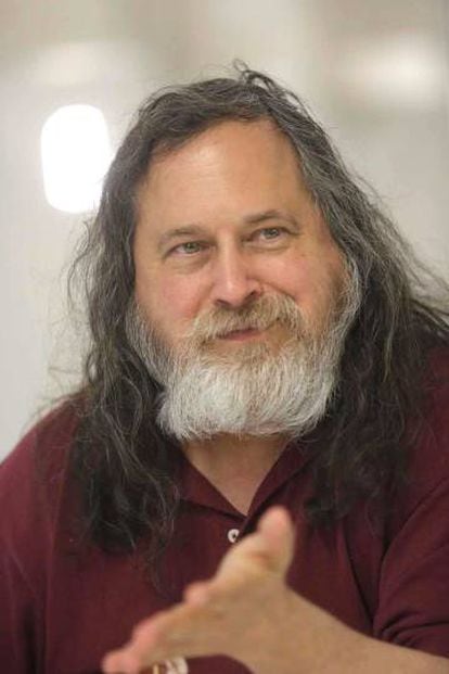 Richard Stallman, em um momento da entrevista