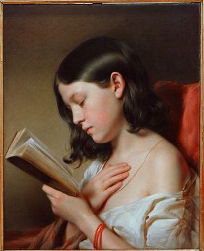 ‘Menina lendo’ (1850) de Franz Eybl.