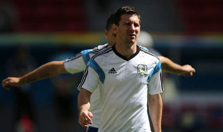 Messi durante um treino da seleção Argentina.