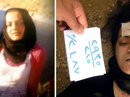 Arquivo fotográfico do dossiê vazado por um desertor no qual se documenta a morte de uma jovem detida pelo regime sírio