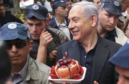 Benjamin Netanyahu campanha em Jerusalém.
