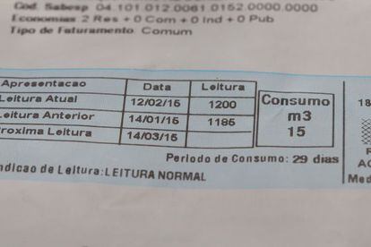 Conta de água da Sabesp.