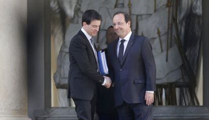 Manuel Valls e François Hollande, no Eliseu.