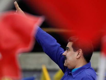 Nicolás Maduro em um evento com simpatizantes em Caracas