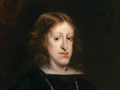Retrato de Carlos II pintado por volta de 1680 por Juan Carreño de Miranda
