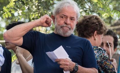 O ex-presidente Lula, no dia em que ele foi preso, em uma imagem de arquivo.