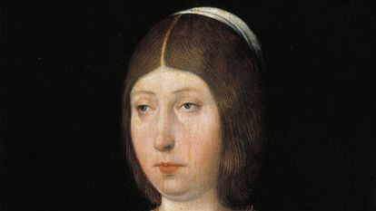 Retrato de Isabel, a Católica, de autor anônimo, que está no Museu do Prado. O quadro foi feito por volta de 1490, época em que já tinha Sancho Paredes de Guzmán a seu serviço