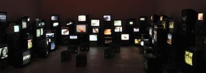 Instalação do videoartista Douglas Gordon no Museu de Arte Moderna de Paris.