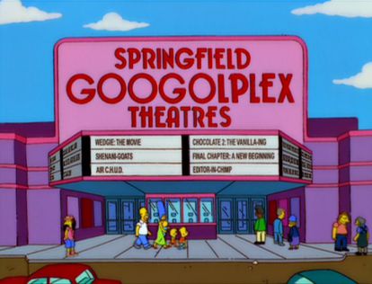 Os cinemas Googolplex de Springfield.