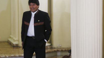 Morales, no palácio de Governo de La Paz.