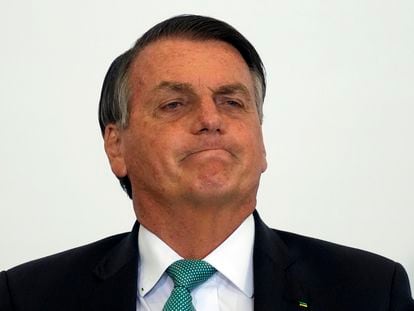 O presidente Bolsonaro no dia 15, no Palácio do Planalto..