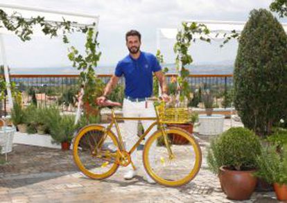 Lorenzo Martone durante a apresentação de suas bicicletas em Madri.