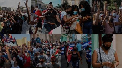 Imagens dos protestos nas redes sociais.