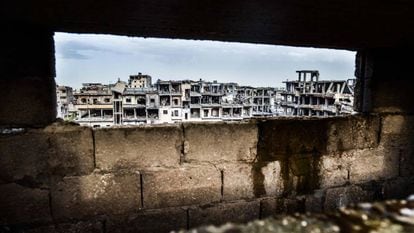 Vistas sobre um dos bairros de Raqa (Síria).