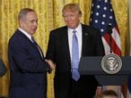 Donald Trump e Benjamin Netanyahu na Casa Branca, na quarta-feira.
