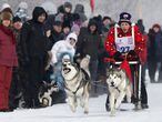 Carrera de trineos tirados por perros en la Isla Tatyshev, en la ciudad siberiana rusa de Krasnoyarsk.