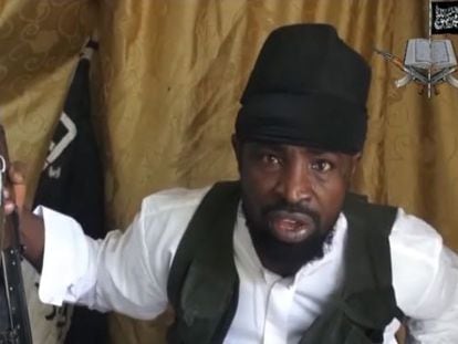 Fotograma do líder do Boko Haram, Abubaker Shekau.