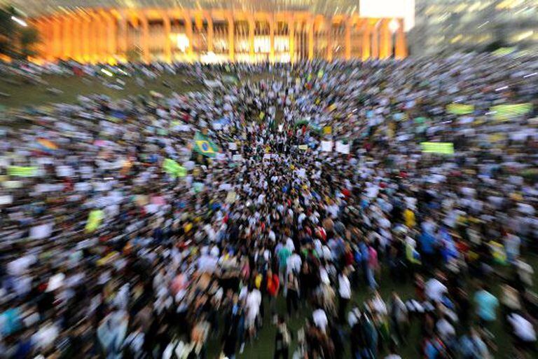 Manifestantes durante protesto em Brasília, em junho de 2013.