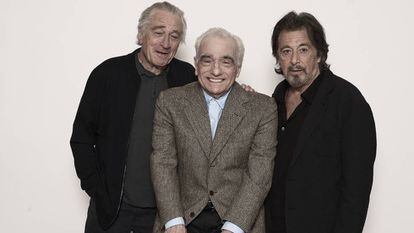 De Niro, Scorsese e Pacino em Nova York, em setembro. No vídeo, trailer de 'O Irlandês'.