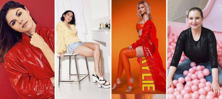 Emily Weiss, Jen Atkin, Kylie Jenner e Sunday Riley, quatro das mulheres que lideram a expansão da indústria cosmética.