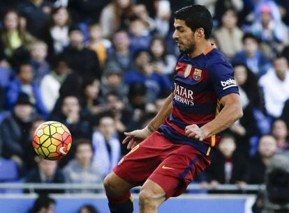 Luis Suárez na partida contra o Espanyol