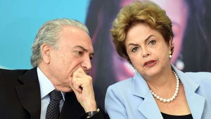 Temer e Rousseff nesta ter&ccedil;a-feira, em Bras&iacute;lia.