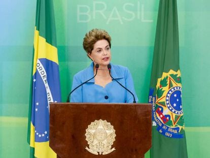 Dilma Rousseff, nesta segunda-feira em seu pronunciamento.