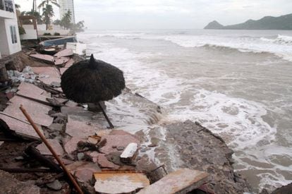 Local afetado pelo furacão Norbert no noroeste do México.