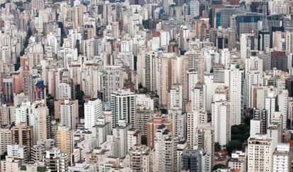 Vista aérea da cidade de São Paulo. 