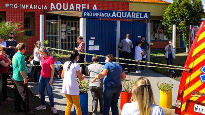 Jovem invadiu a escola Pró-Infância Aquarela e matou 5 pessoas, sendo 3 crianças e duas funcionárias, nesta terça-feira.