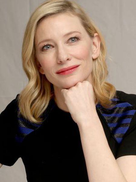 Cate Blanchett durante uma coletiva de imprensa em Beverly Hills.