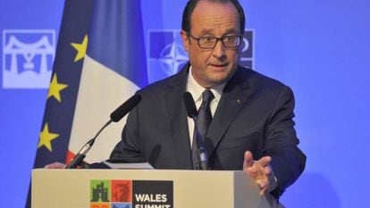 Hollande, na cúpula da OTAN em Gales.