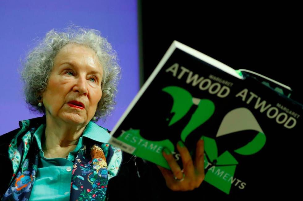 A escritora canadense Margaret Atwood no lançamento do seu livro 'Testamentos', em 2019.