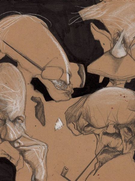 Friedrich August von Hayek, Karl Popper, José Ortega y Gasset e Isaiah Berlin, vistos por Sciammarella.