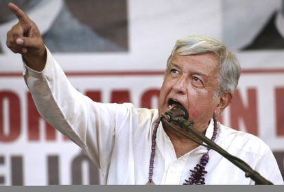 López Obrador em um comício em Sonora (México), na sexta-feira.