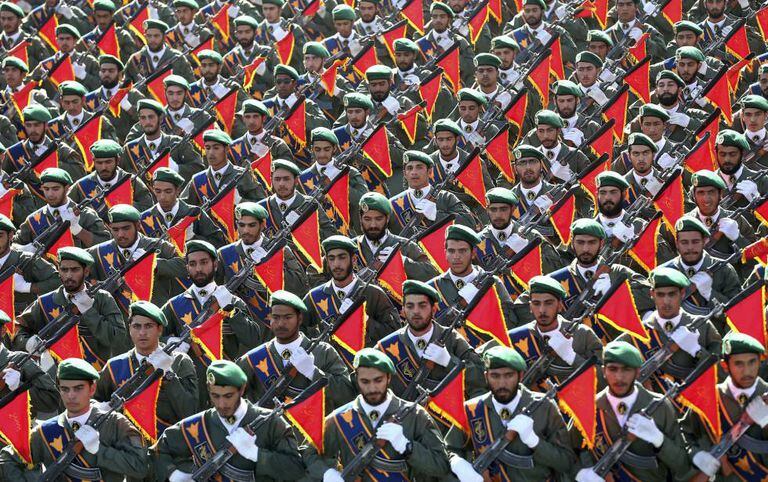 A Guarda Revolucionária do Irã em um desfile de 2016.