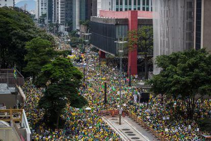 Manifestação na avenida Paulista, em São Paulo.
