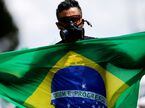 Manifestante pró-Bolsonaro protesta em Brasília, no último domingo.