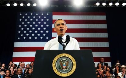 O presidente Obama durante discurso em San Francisco.