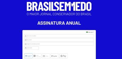 Antigo sistema de assinaturas do site Brasil Sem Medo desenvolvido pela Hotmart.