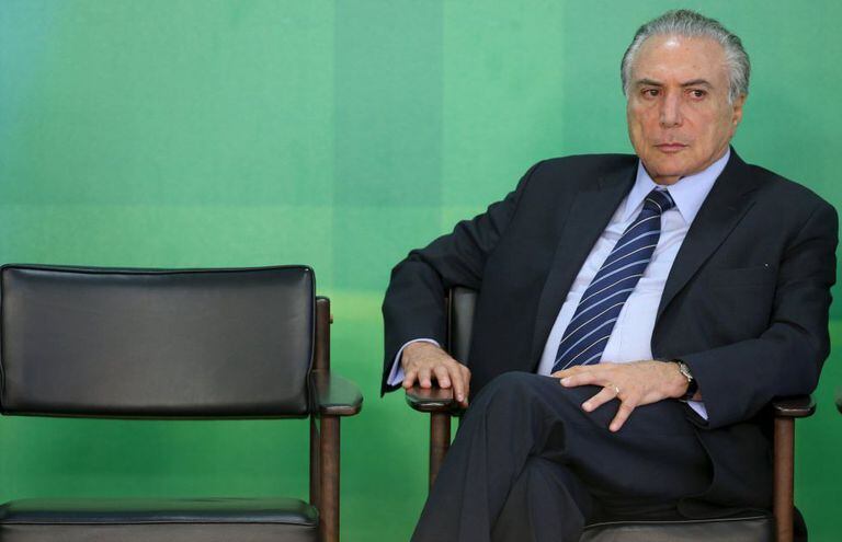 Michel Temer no planalto, em março