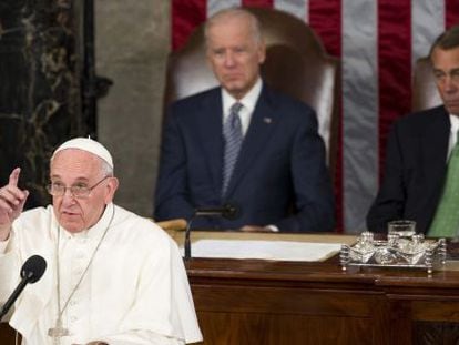 O papa Francisco no Congresso dos Estados Unidos nesta quinta-feira.