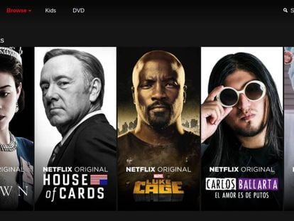 Página de abertura da Netflix com alguns lançamentos recentes.