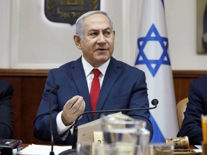 O primeiro-ministro de Israel, Benjamim Netanyahu, no domingo em Jerusalém.