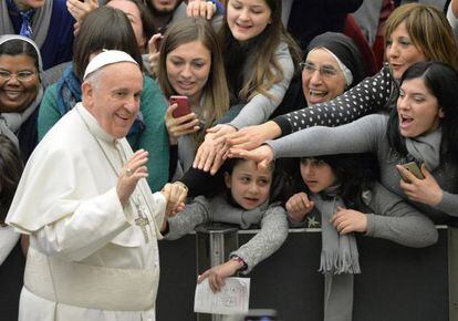 O Papa no Vaticano, no sábado.