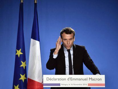 Emmanuel Macron apresenta sua candidatura em novembro do passado ano.