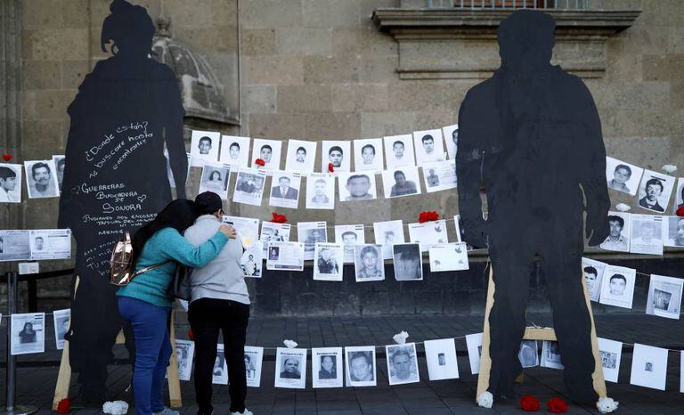 Manifestação pelos desaparecidos esta sexta-feira no México.