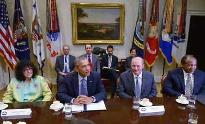 Obama em sua reunião com empresários, na segunda-feira.