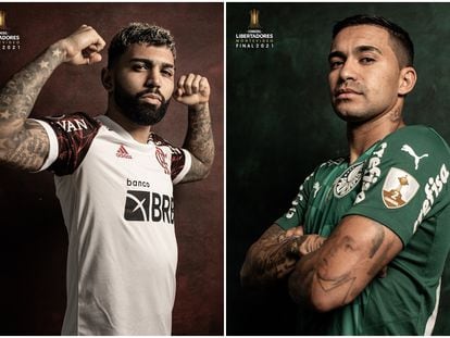 Gabigol, do Flamengo e Dudu, do Palmeiras. Protagonistas brasileiros da final na Libertadores.